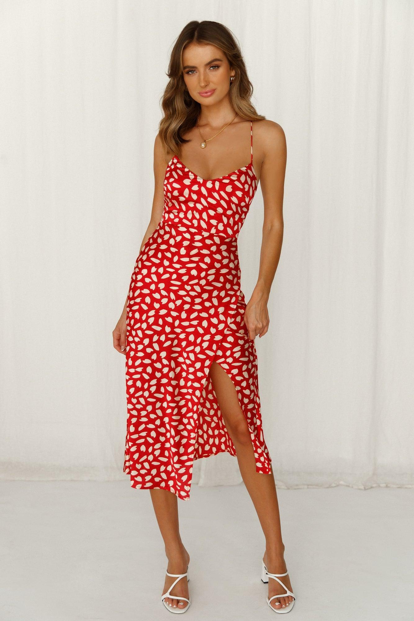 Happy Honeymoon Midi Dress Red Product Image