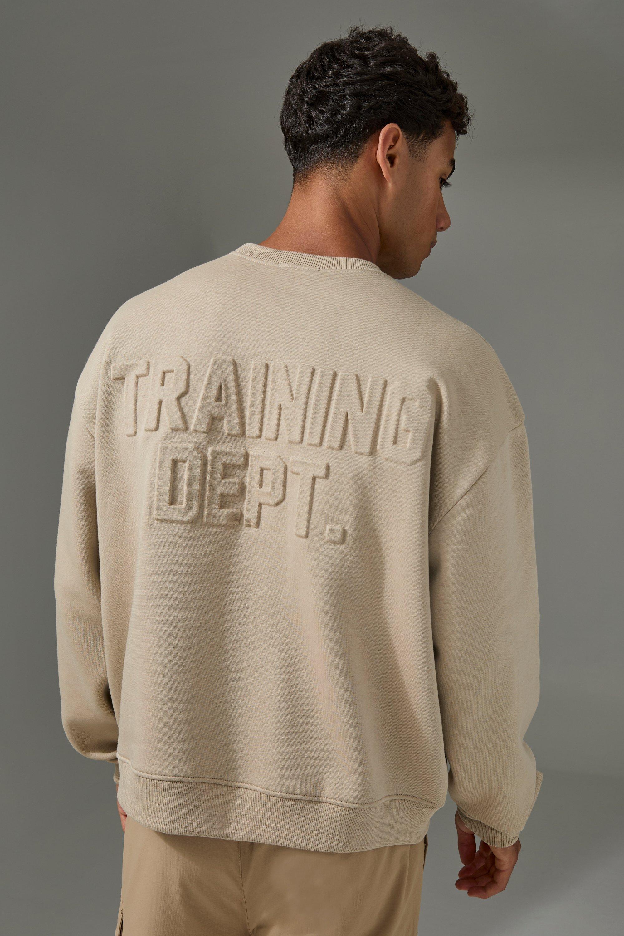 Man Active Training Dept Boxy Embossed Sweatshirt | boohooMAN USA Product Image