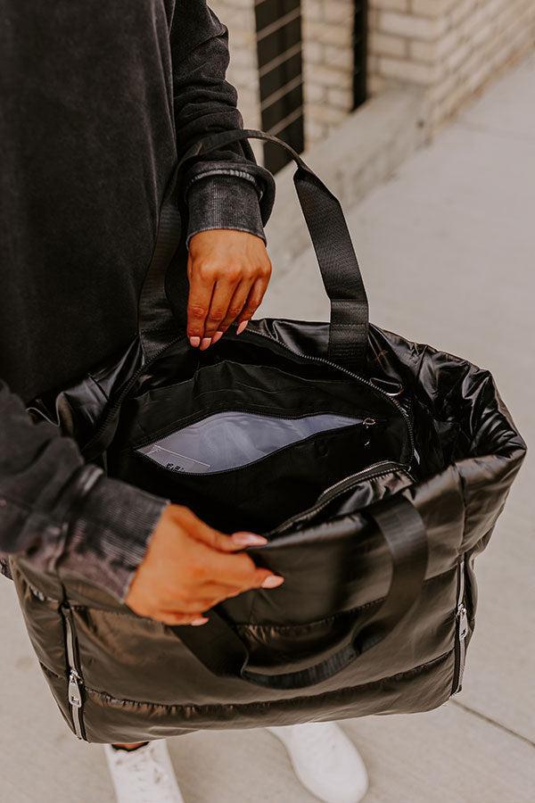 Weekend Getaway Puffer Tote in Black Product Image