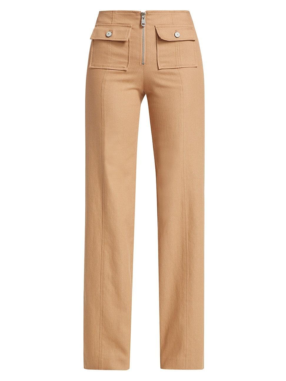 Womens Azure Cotton-Blend Zip Pants Product Image