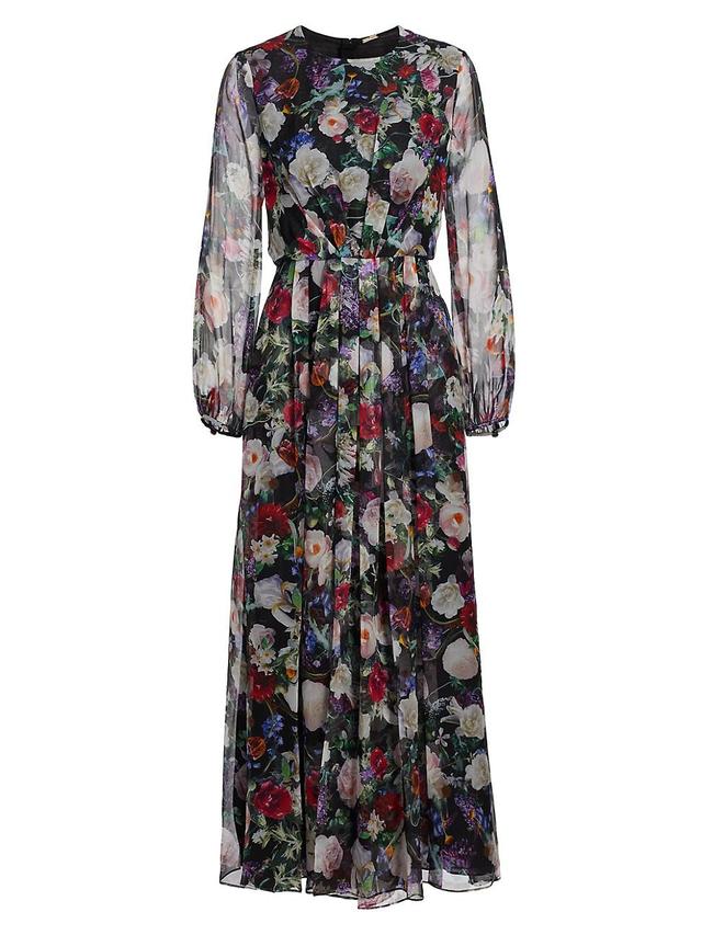 Womens Paravincini Floral Silk Chiffon Maxi Dress Product Image