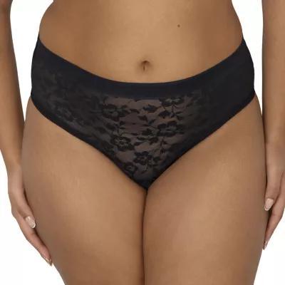 Curvy Couture No Show Lace High Cut Brief Panty - 1363 Product Image