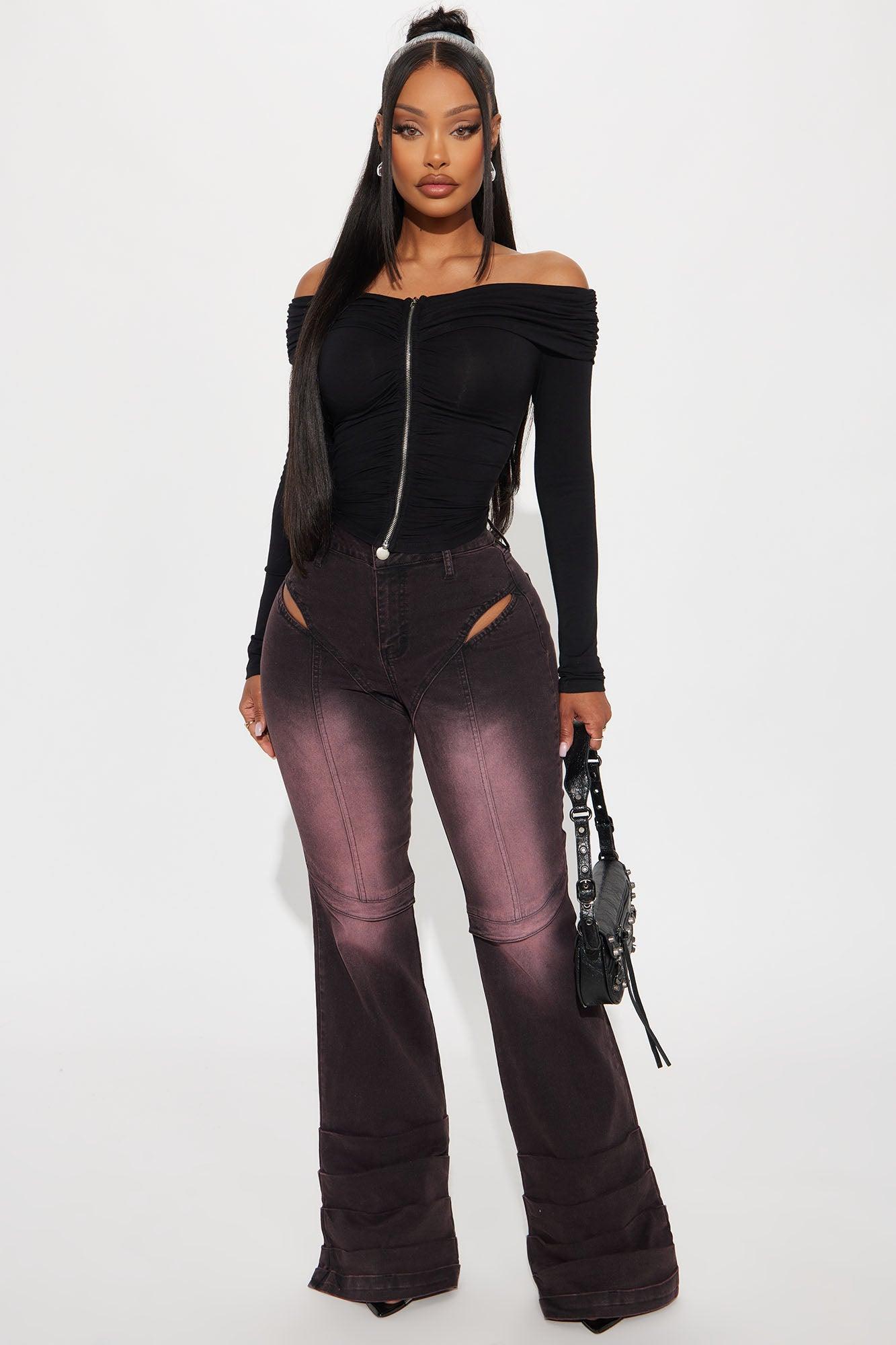 Gigi Zip Front Top - Black Product Image