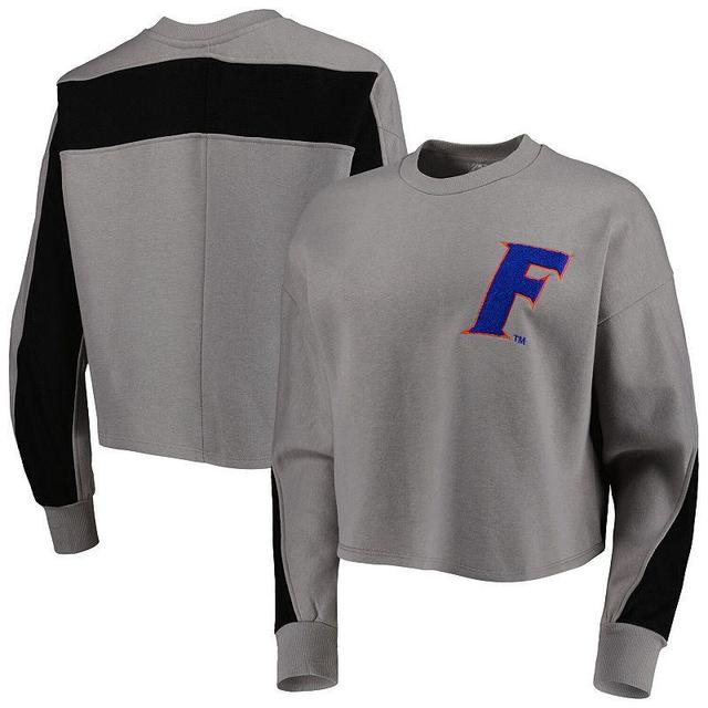 Womens Gameday Couture Gray Florida Gators Back To Reality Colorblock Pullover Sweatshirt Product Image