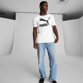 PUMA Classics Logo Men's T-Shirt in White/Black Product Image