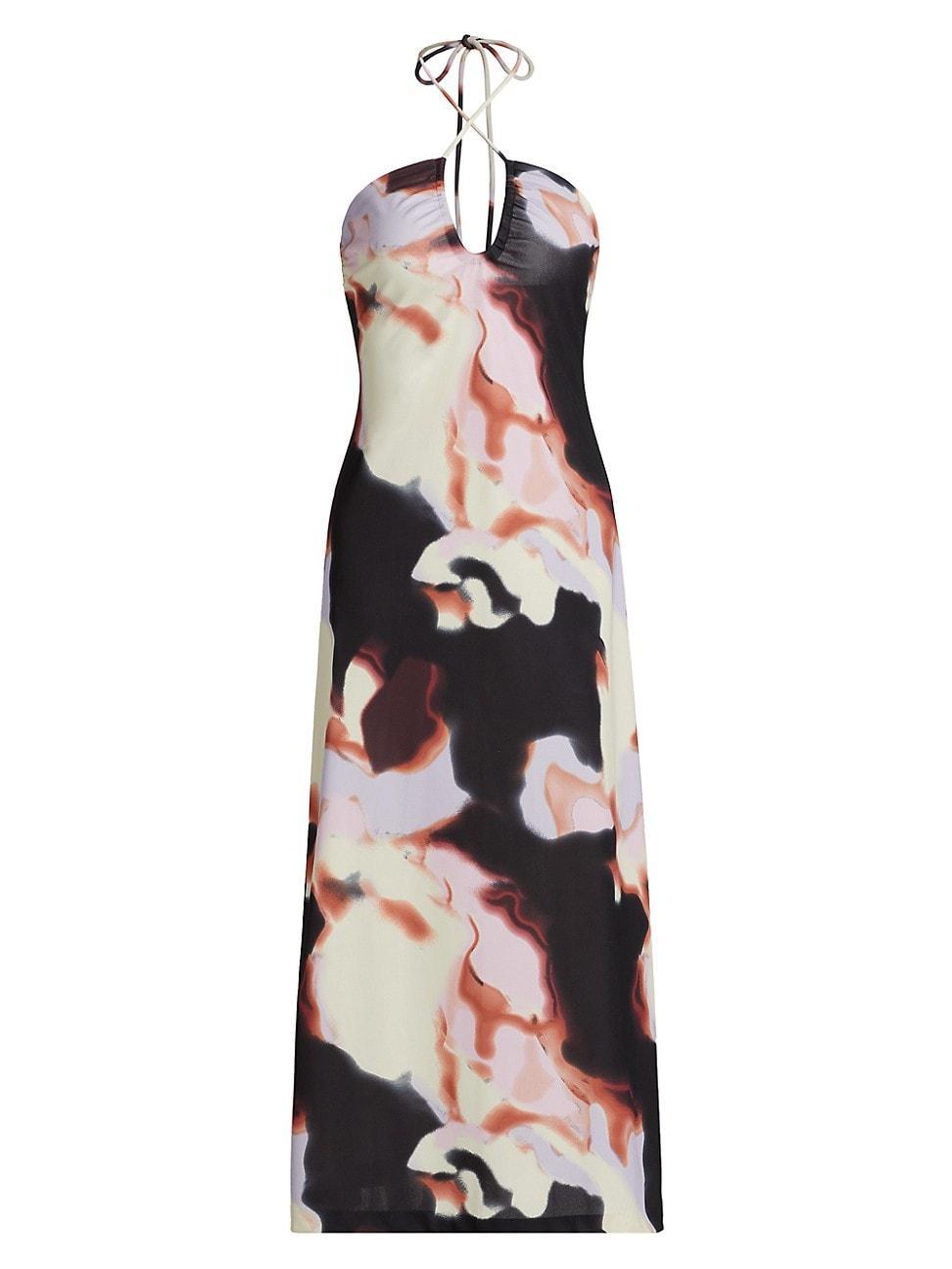 Womens Kasia Inkwash Halter Midi-Dress Product Image