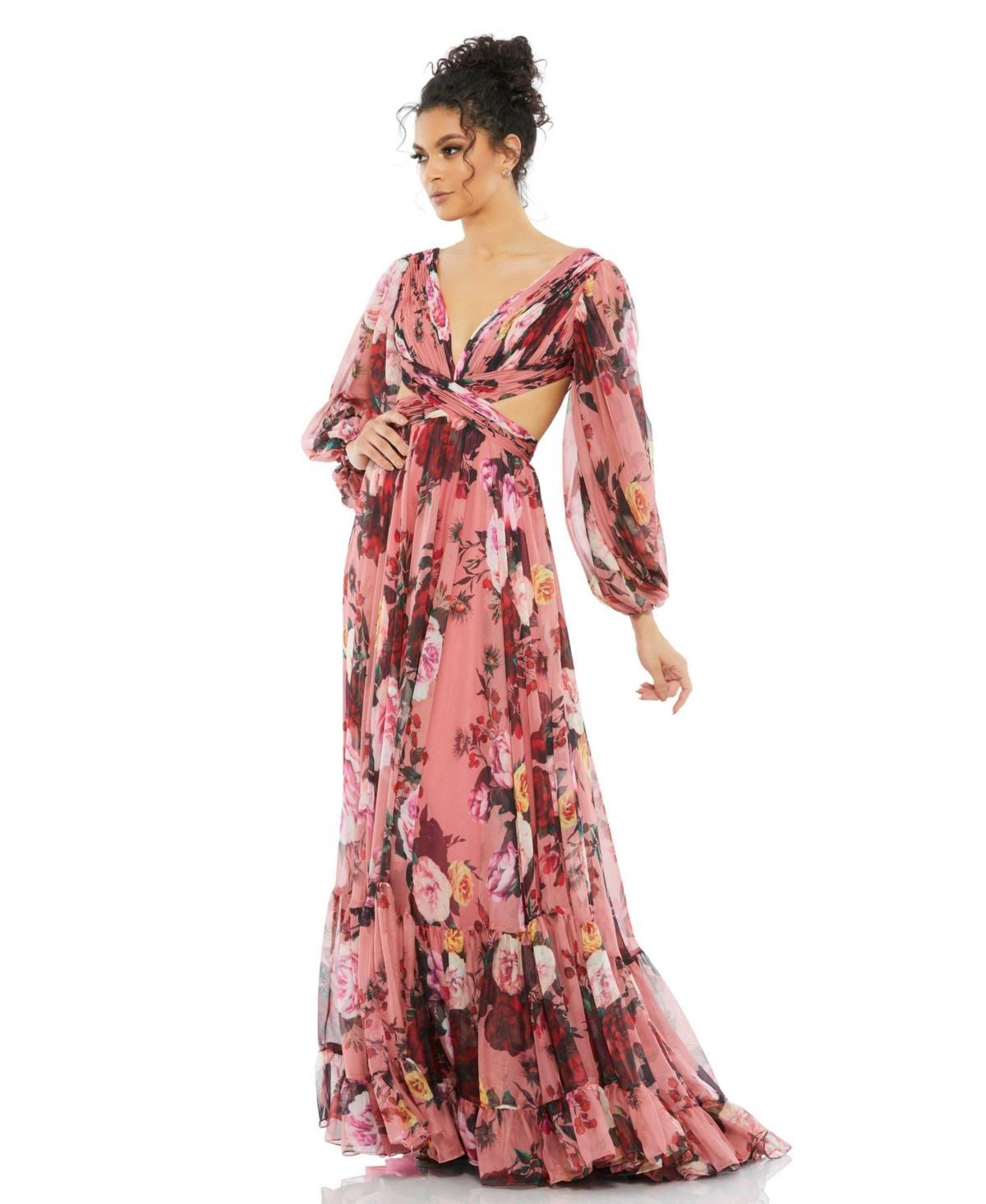 Womens Ieena Floral Chiffon Gown Product Image