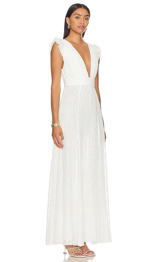 Alice + Olivia Vanna Eyelet Ruffle Sleeve Maxi Dress product image