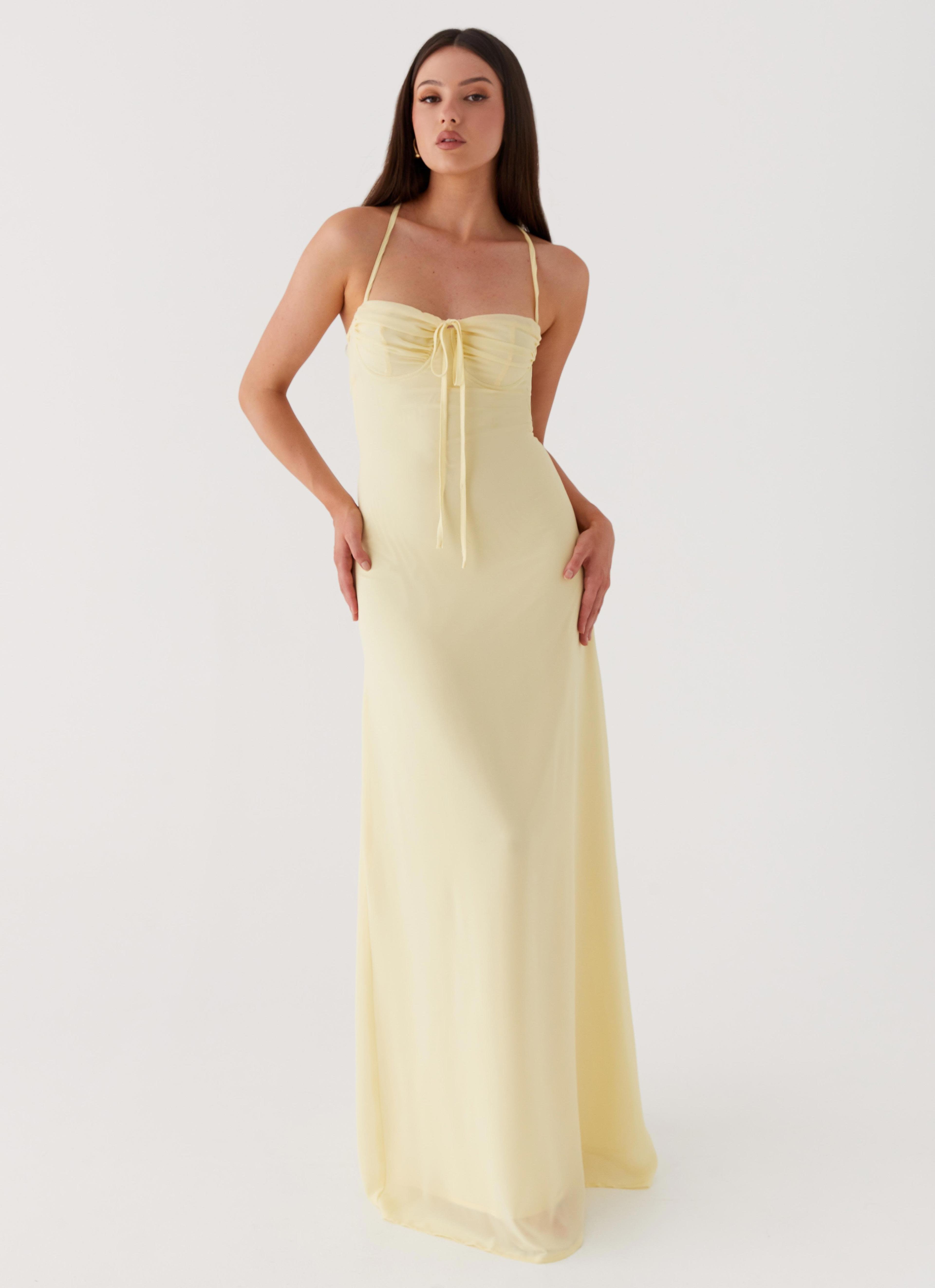 Aveline Bustier Maxi Dress - Yellow Product Image