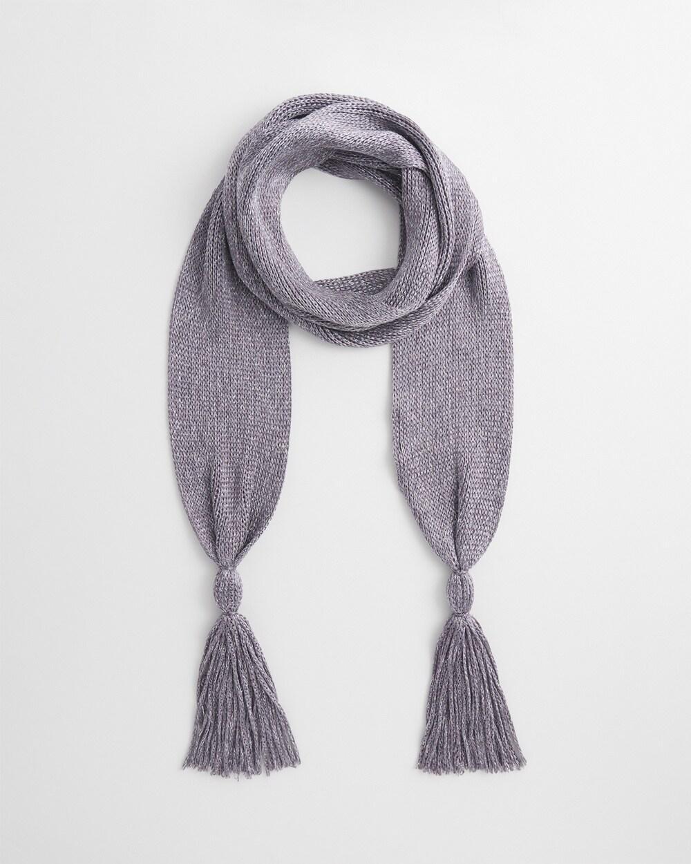 Metallic Knit Skinny Scarf Product Image