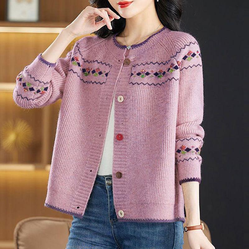 Patterned Ribbed Cardigan Product Image