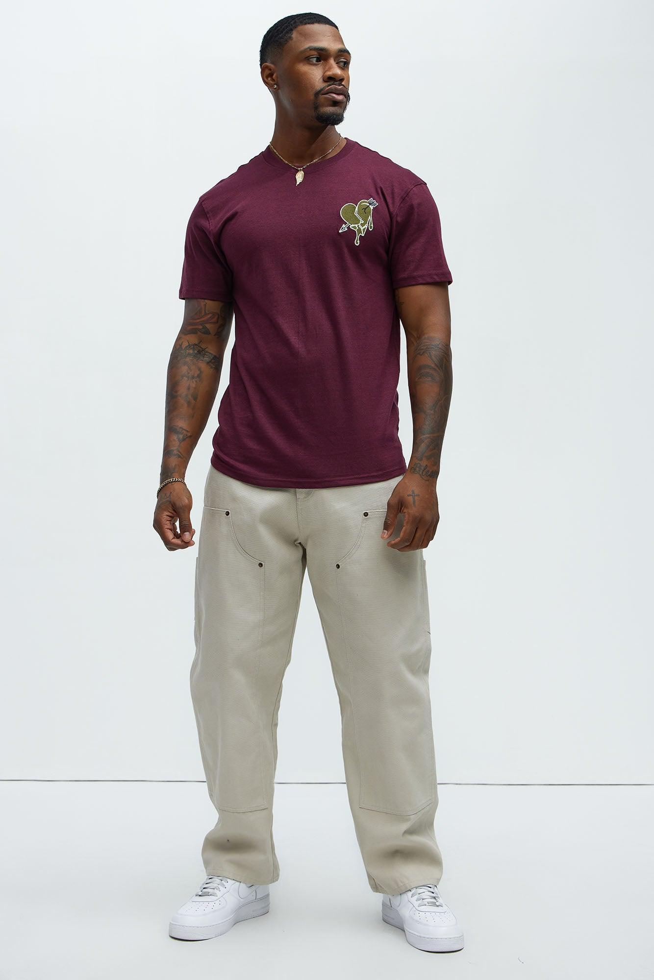 Heartbreaker Short Sleeve Tee - Burgundy Product Image