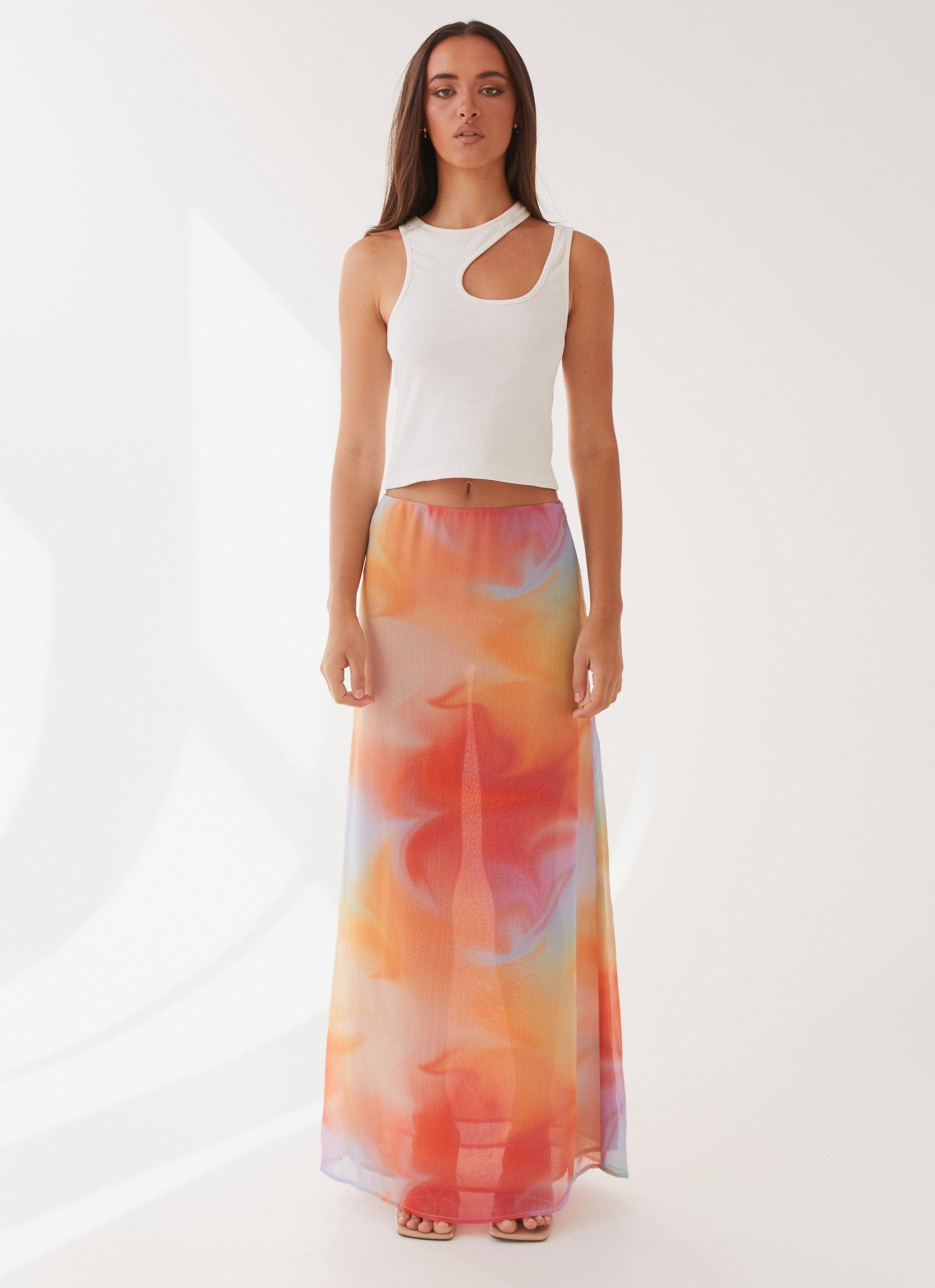 Sunlight Cascade Maxi Skirt - Rainbow Radiance Product Image