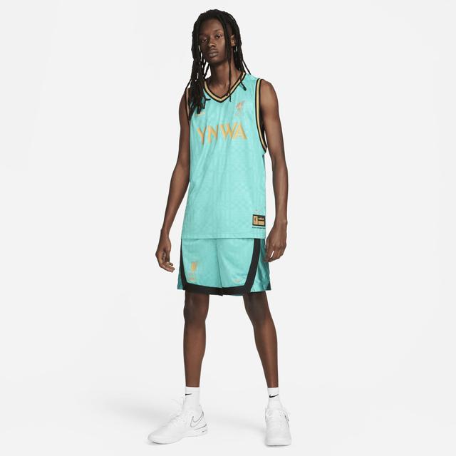 Nike Mens Nike LeBron LFC DNA Jersey - Mens Washed Teal/Truly Gold Product Image