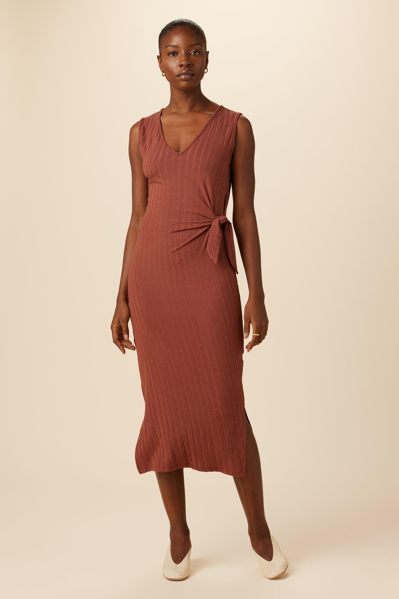 Cornelia Provence Rib Dress - Earth Product Image