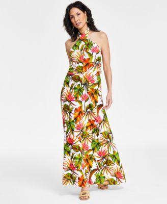 I.n.c. International Concepts Womens Linen Halter Maxi Dress, Created for Macys Product Image