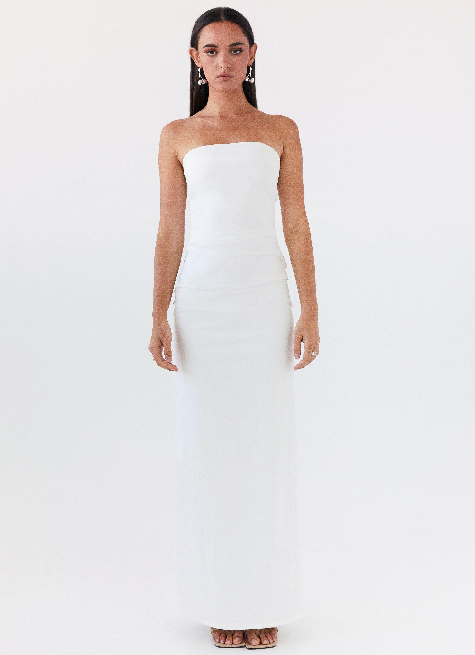 Danielle Strapless Maxi Dress - White Product Image