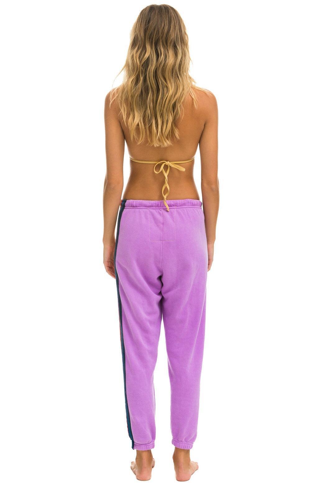 5 STRIPE SWEATPANTS - NEON PURPLE Female Product Image