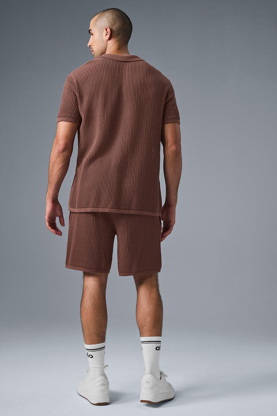 Open-Knit Polo - Chestnut Male Product Image