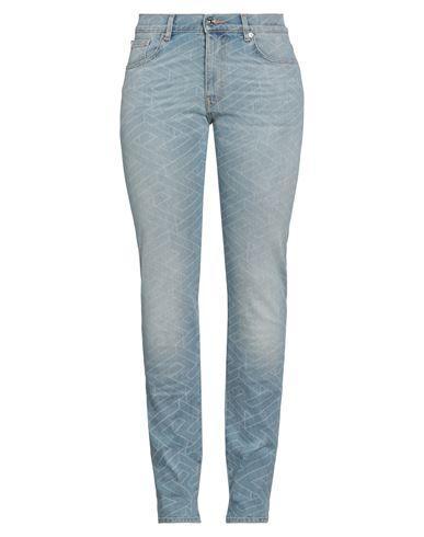 VERSACE Woman Jeans Blue Size 31 Cotton, Polyester, Elastane, Calfskin Product Image