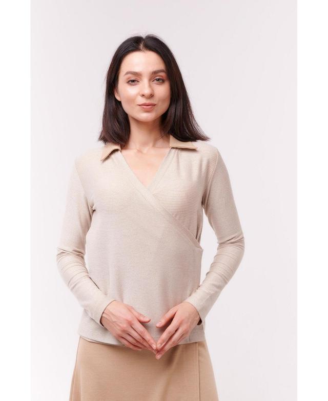 Sparkies Womens Sophia Wrap Top Cream Product Image