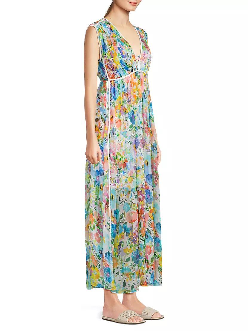 Dylane Floral Silk Maxi Dress Product Image