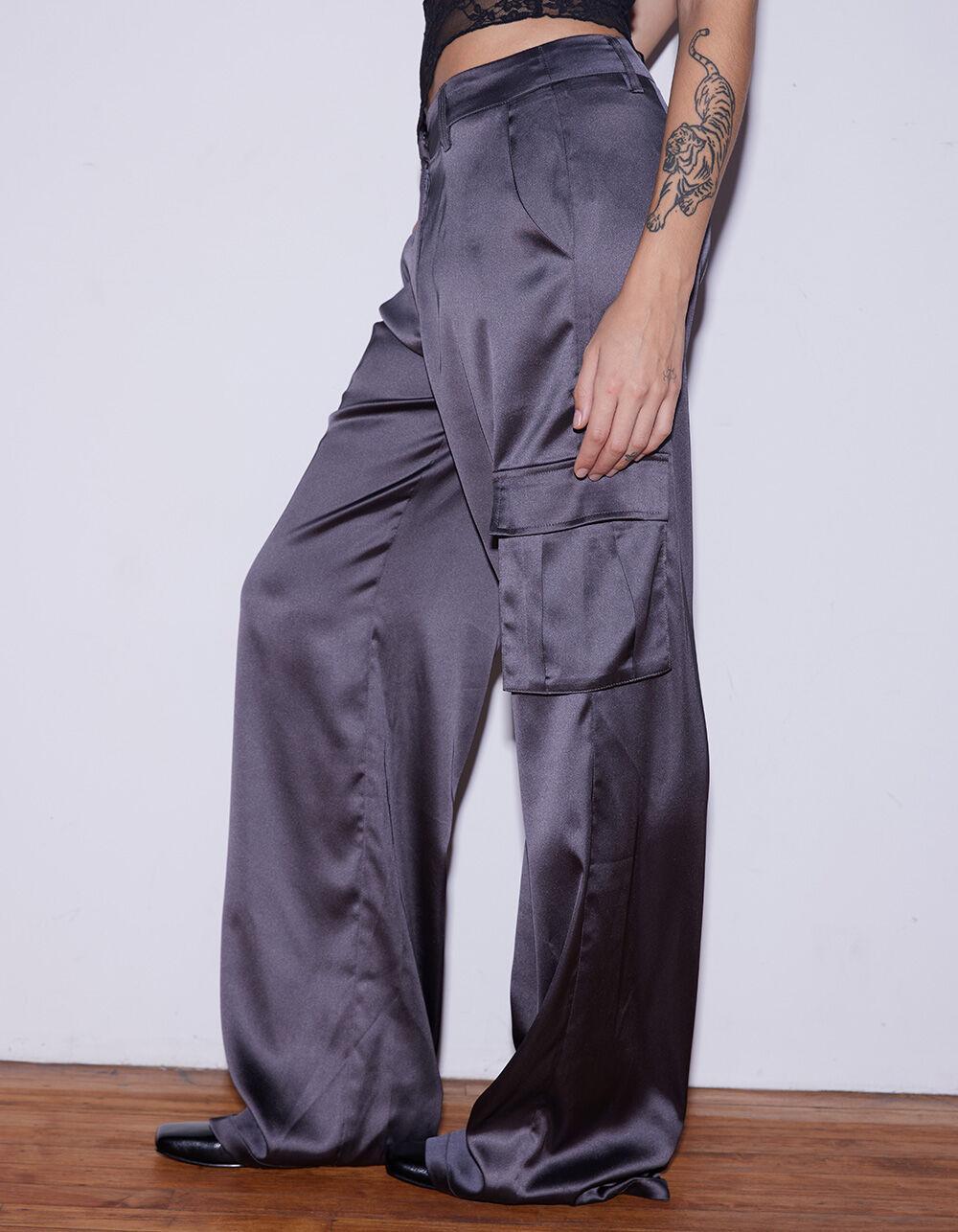 WEST OF MELROSE Womens Satin Cargo Pants Product Image