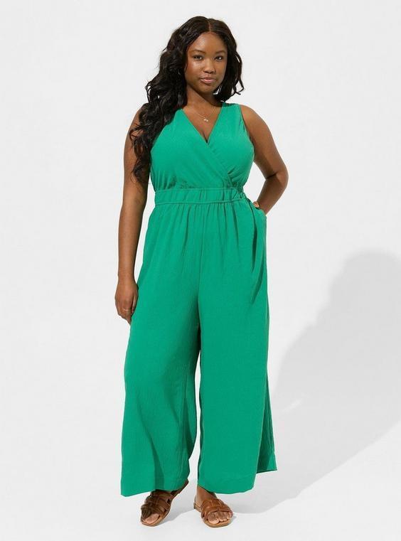 Vacation Surplice Wide Leg Jumpsuit Product Image