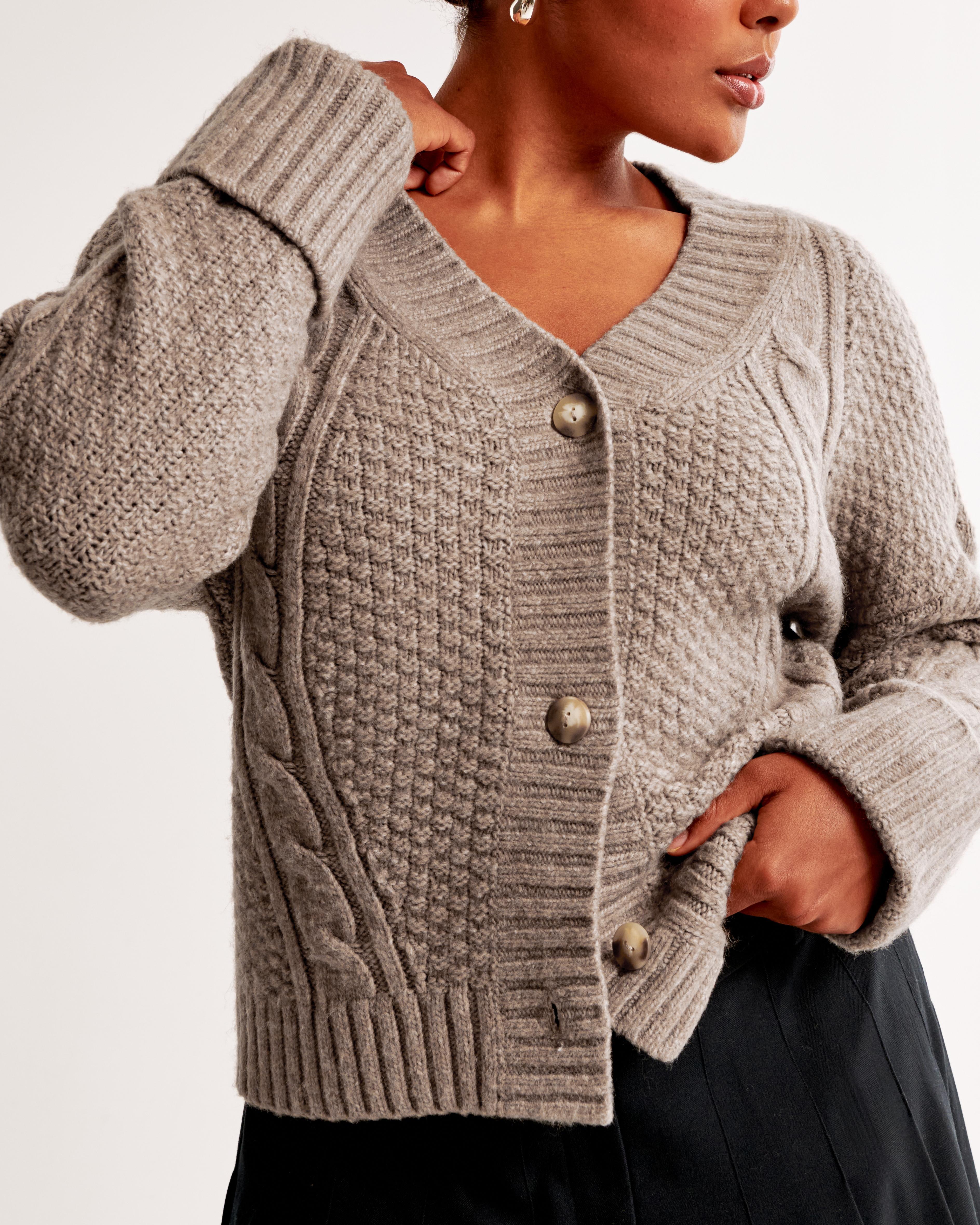 Seed-Stitch Cable Cardigan Product Image