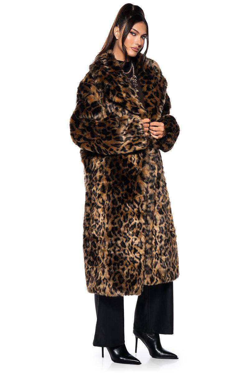 CATTY FAUX FUR LEOPARD COAT Product Image