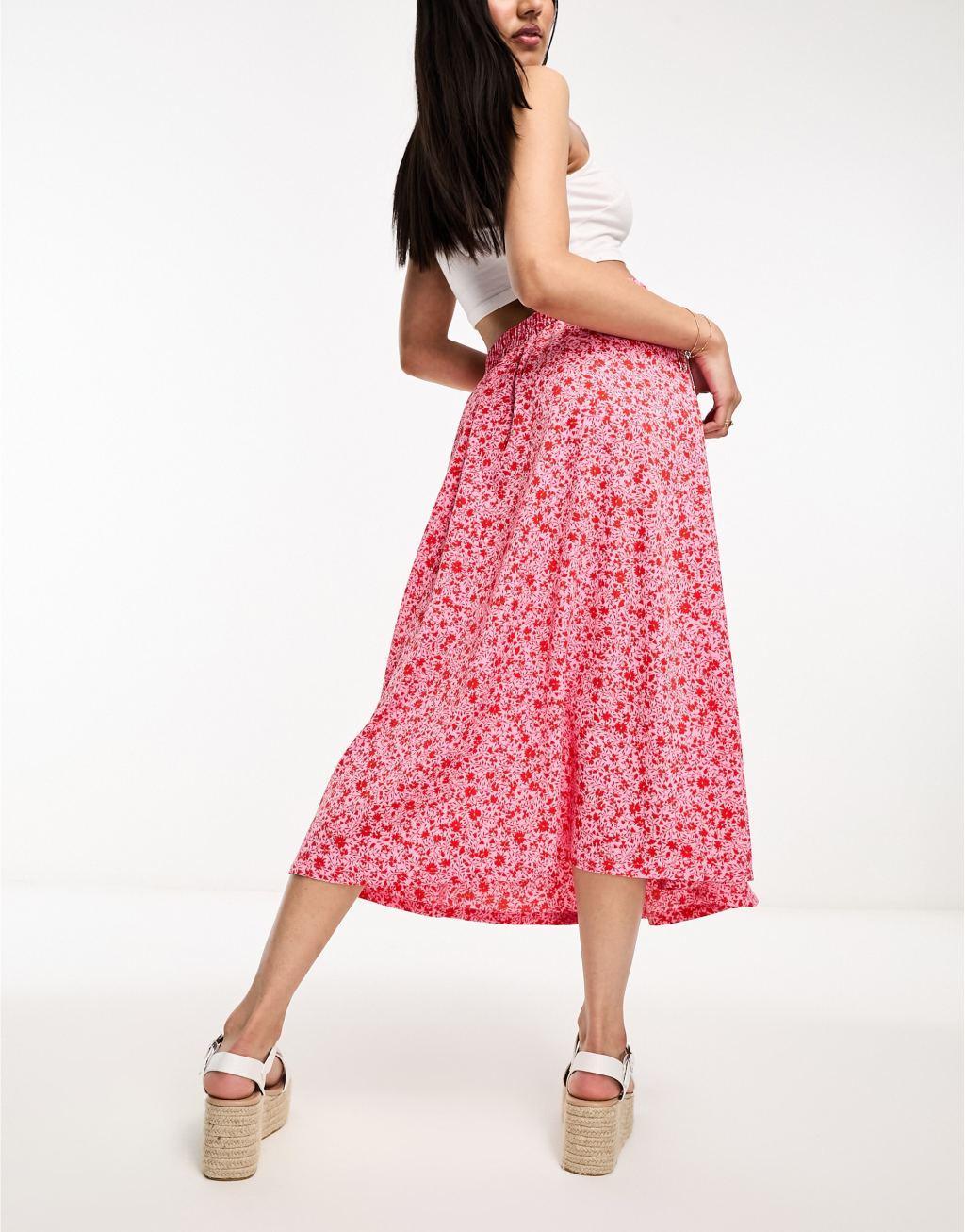 Monki button through midi skirt Product Image