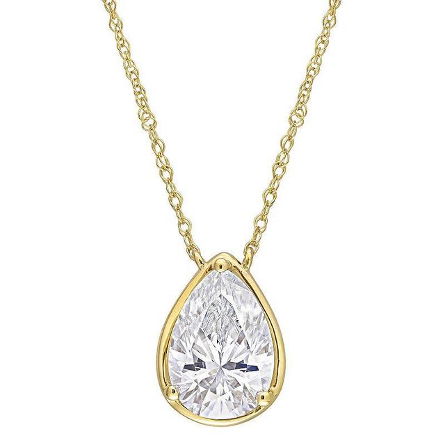 Stella Grace 10k Gold 2 Carat T.W. Lab-Created Moissanite Teardrop Pendant Necklace, Womens White Product Image