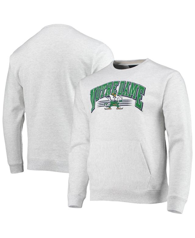 Mens League Collegiate Wear Heathered Gray Notre Dame Fighting Irish Upperclassman Pocket Pullover Sweatshirt Product Image