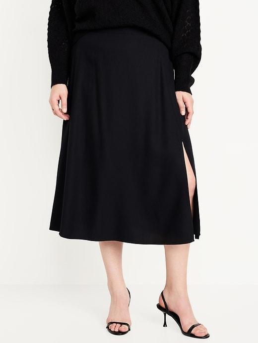 Smocked-Waist Midi Skirt Product Image