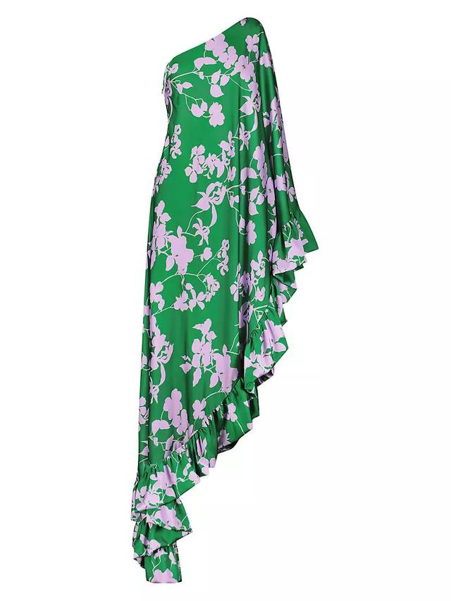 Floral Draped Asymmetric Maxi Dress Product Image