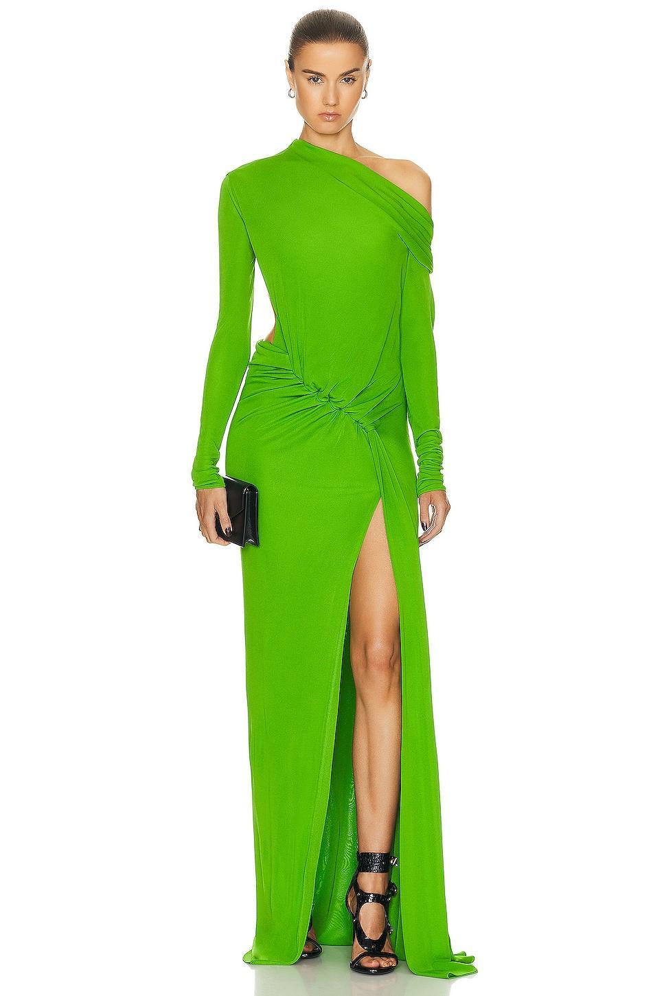 TOM FORD Off Shoulder Dress in Green Product Image