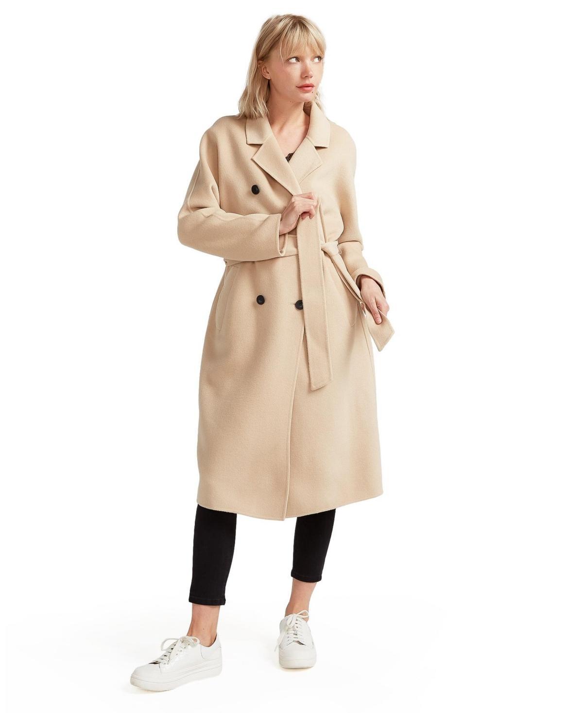 Women Belle & Bloom Boss Girl Double-Breasted Lined Wool Coat Product Image