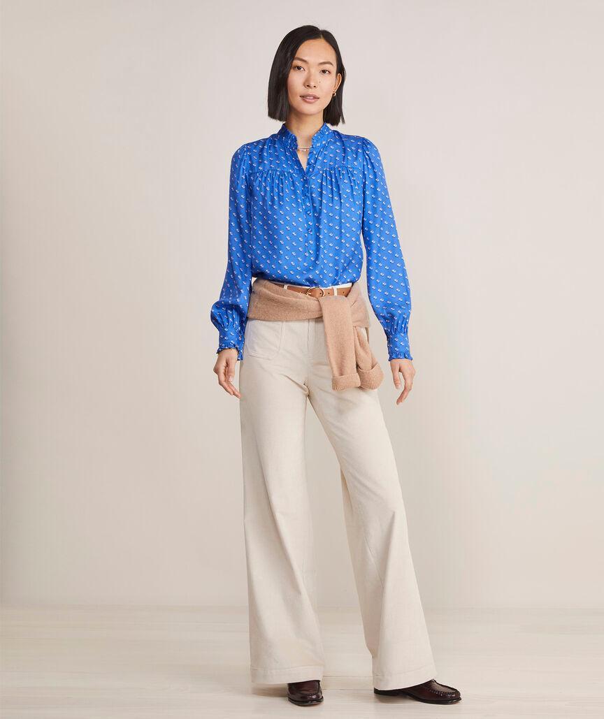 Silk Twill Ruffle Collar Popover Product Image