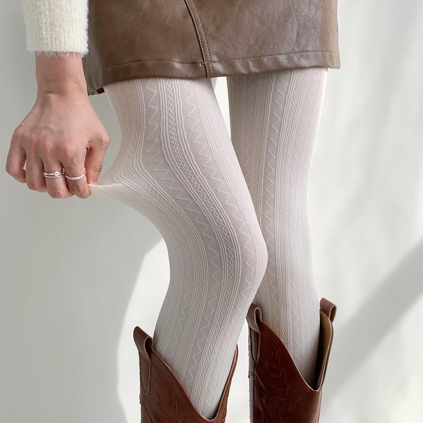 Plain Jacquard Tights Product Image