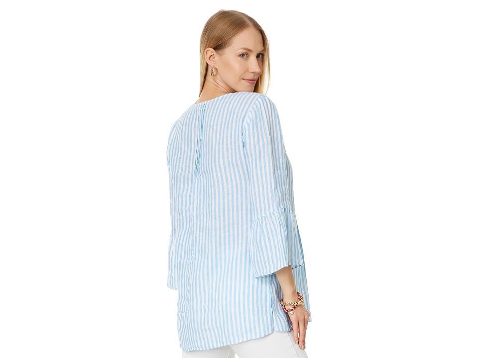 Lilly Pulitzer Hollie Linen Tunic (Lunar Bimini Stripe) Women's Clothing Product Image