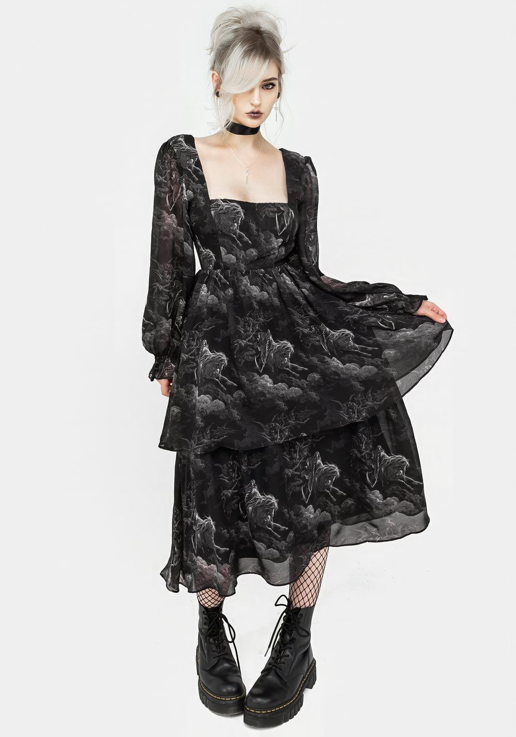 Revelation Chiffon Midi Dress Product Image