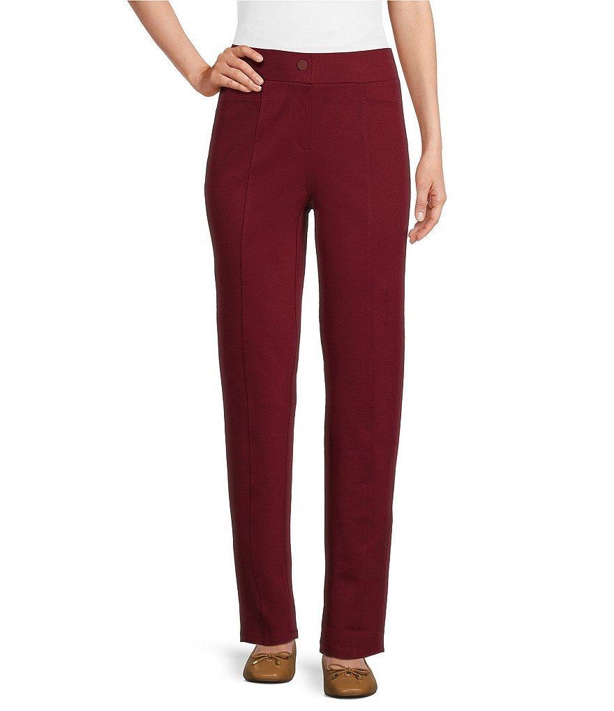 Intro Bella Solid Double Knit Slim Her Straight Leg Pants Product Image