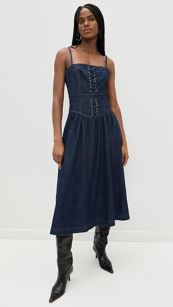 Reformation Florentina Denim Midi Dress | Shopbop Product Image