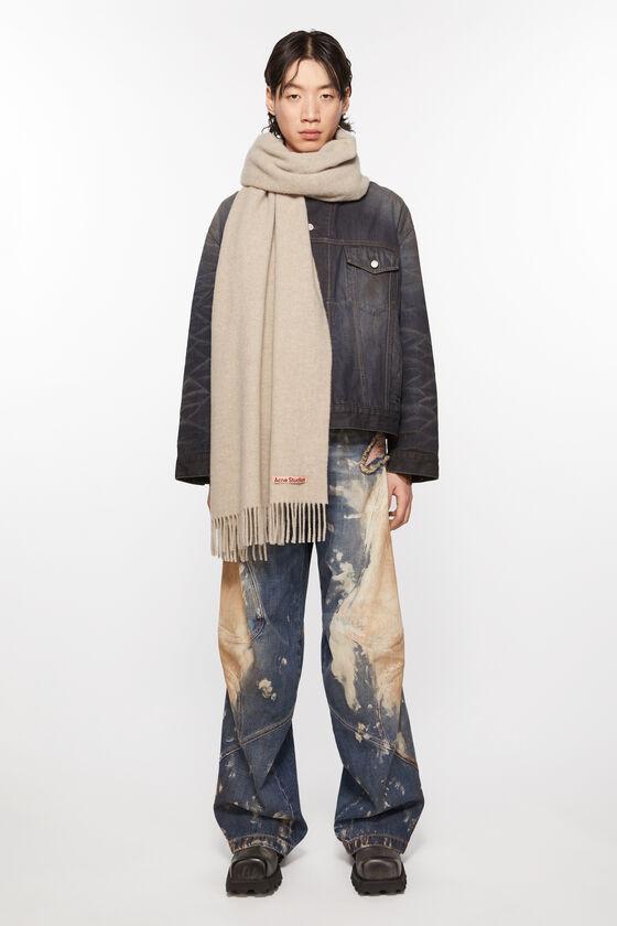 Fringe wool scarf - oversized Product Image