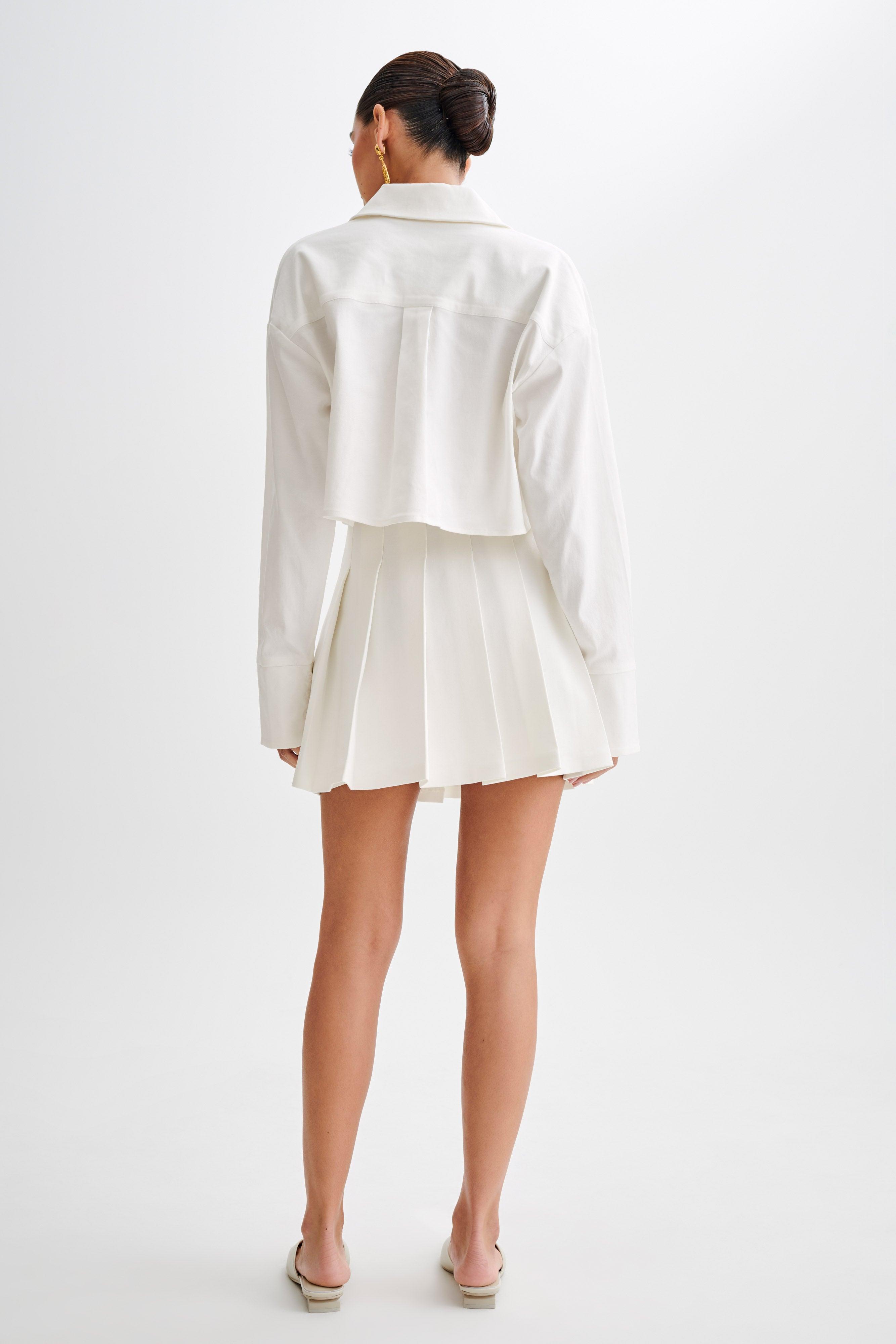 Julianna Cotton Button Up Shirt - White Product Image