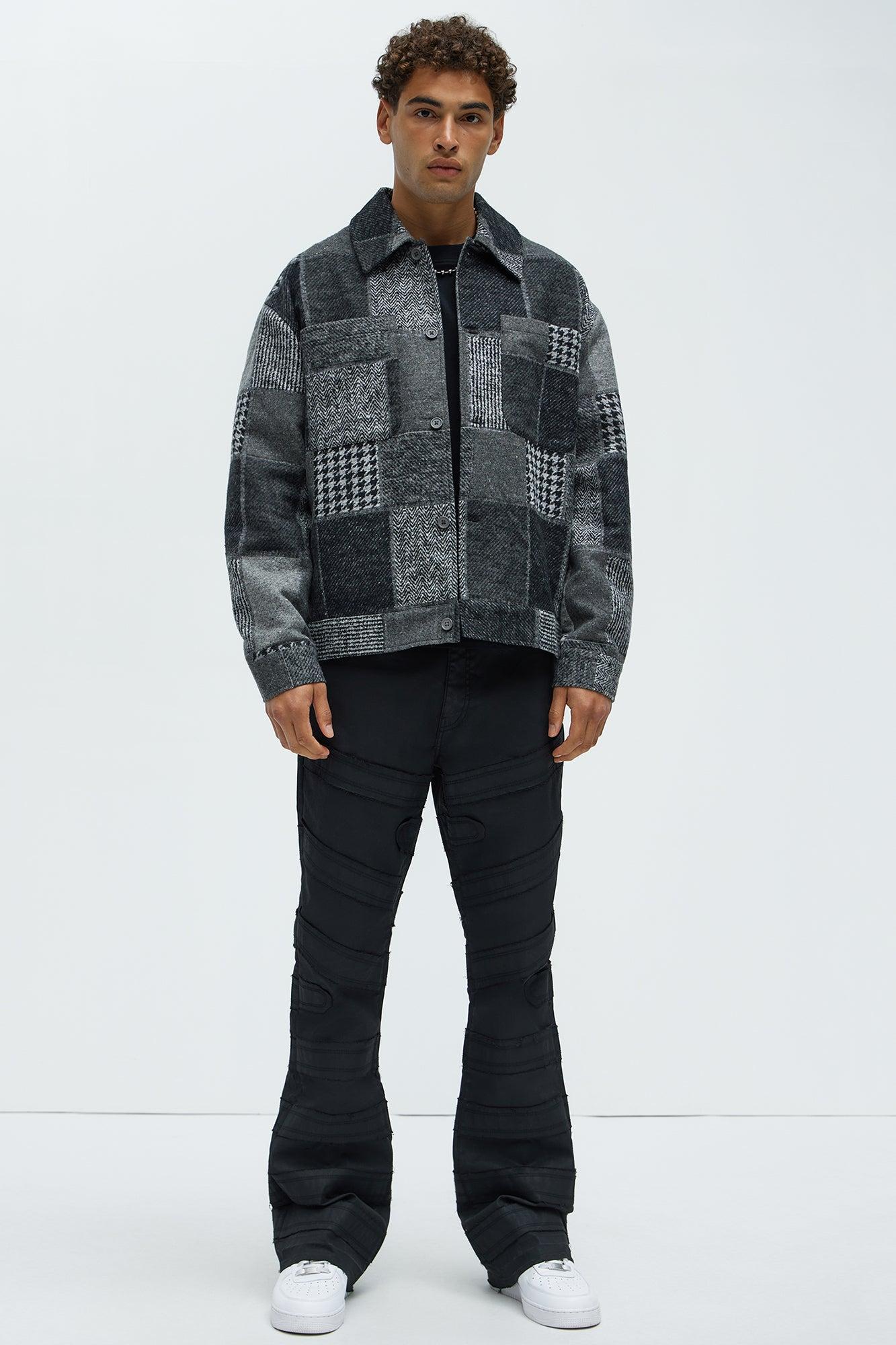 They're Satisfied Patch Jacket - Grey Product Image