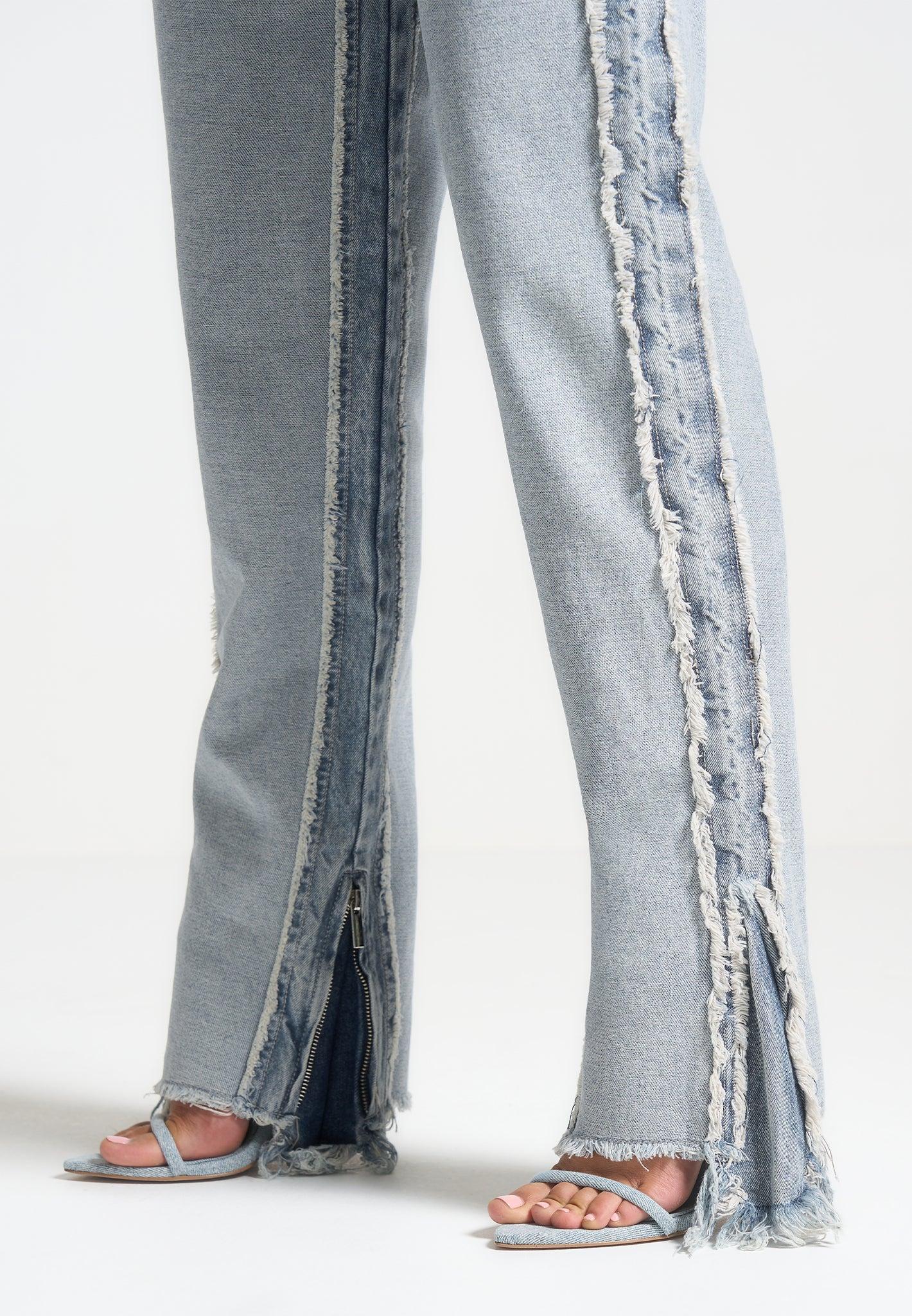 Distressed Mom Jeans - Mid Blue Female Product Image