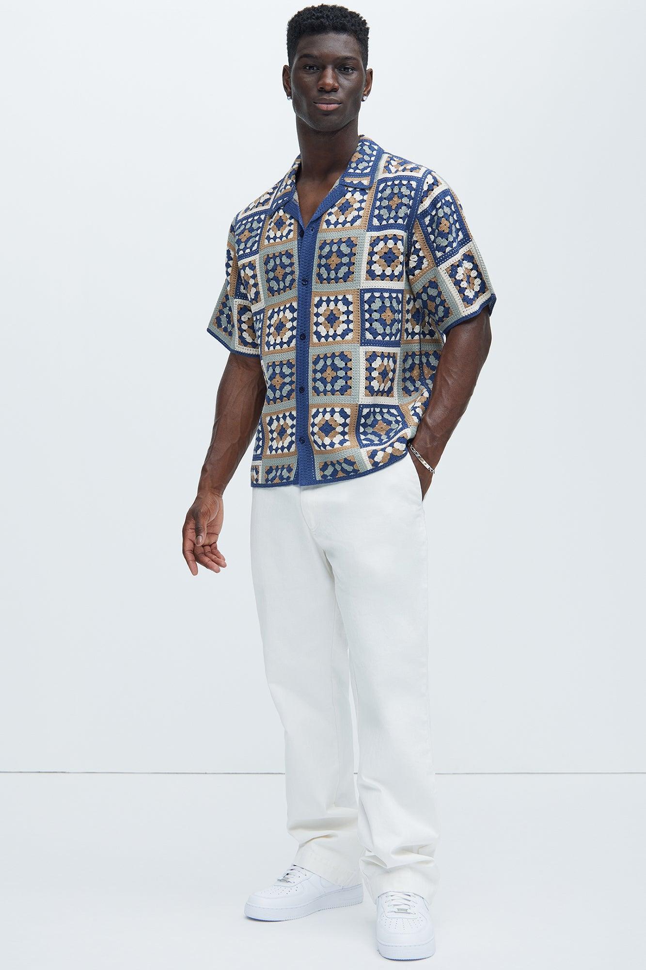 Nolan Textured Shirt - Tan/Multi Product Image