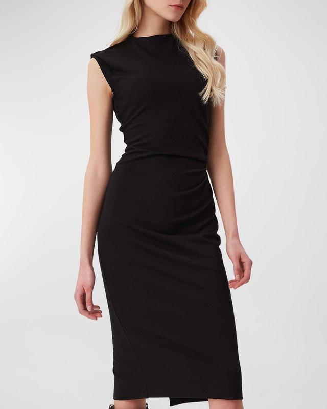 Darrius Sleeveless Pleated Bodycon Midi Dress Product Image