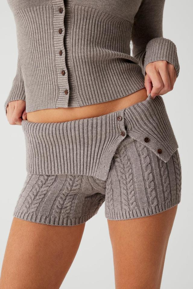 Nolan Cable Cloud Knit Mini Short - Dark Pearl Product Image